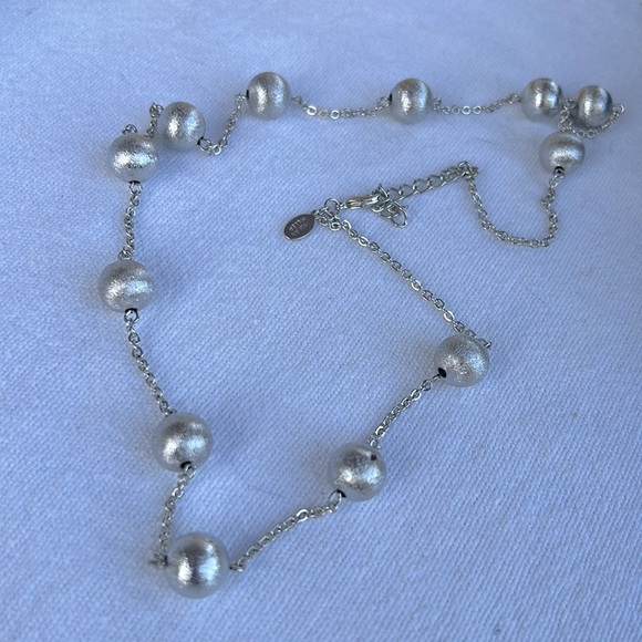 Nolan Miller Silver Crystal Ball necklace - Picture 3 of 3